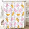 Vibrant Butterfly Shower Curtain Pink Yellow Floral Design for Bathroom Decorations Polyester Material Waterproof Washable
