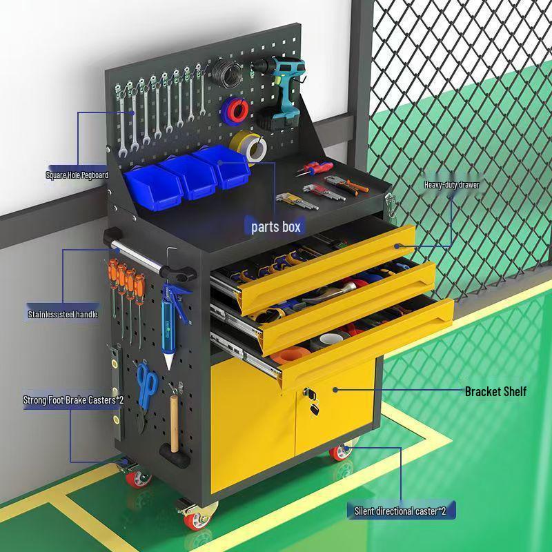 Compact Mobile Tool Cart: Multifunctional Storage Cabinet & Trolley for Workshop