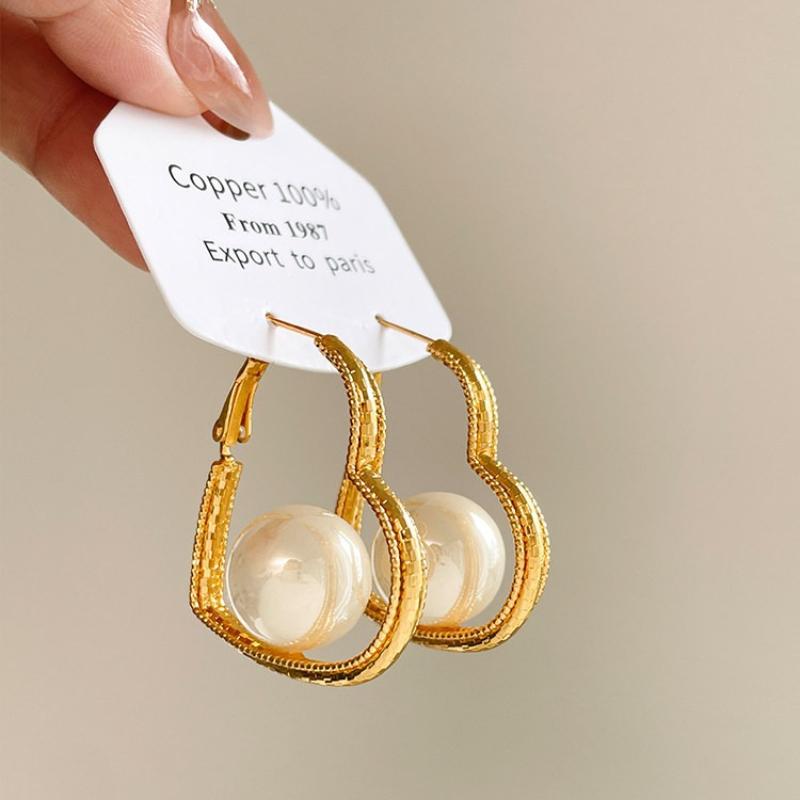 Modische Steckerohrringe Liebe Perle für Damen Minimalistischer Schmuck Geschenke