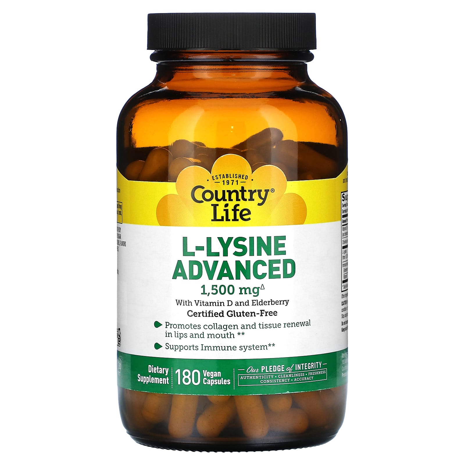

L-Lysine, Advanced, 1,500Mg, 180 Veggie Caps (500Mg per Capsule)