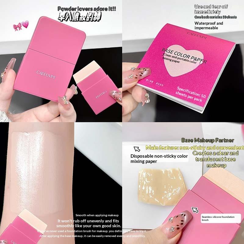 100 Sheets Disposable Makeup Mixing Palette Paper Makeup Mixing Palette Concealer Color Mixing Stripes Foundation Blending Paper