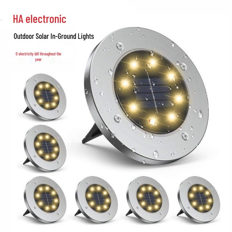 

Водонепроницаемые грунтовые солнечные фонари: 8 светодиодов, уличное садовое украшение 8LED Warm Light