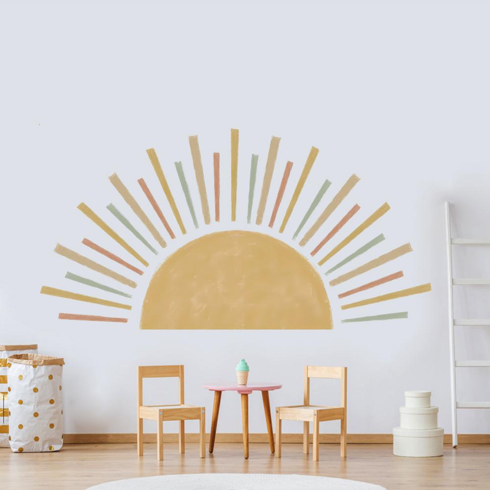3d boho sun wall sticker for kids room self adhesive living room bedroom boho design wall art decal