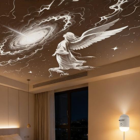 Starry Sky Projector Lamp Touch Control Night Light with Adjustable Brightness USB Portable 2-in-1 LED Nightlight for Kids Bedroom Car