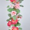 170/180CM Künstliche Pfingstrosen-Blumenranke mit Eukalyptusblättern UV-beständig Realistisch Hängende Kunstblumen-Rattanranke für Hochzeitsparty Heimdekoration