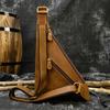 Borsello da Petto da Uomo in Vera Pelle, Borsello da Petto in Pelle Retro Crazy Horse, Borsa a Spalla Crossbody in Pelle di Vacchetta Primo Strato