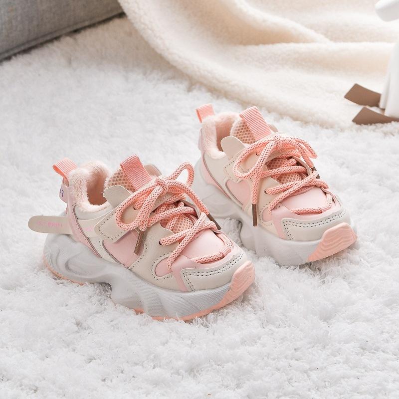 

Детская хлопковая обувь большого размера для детей 1-5 лет на весну, осень и зиму, теплая обувь для бега для детей среднего и младшего возраста, кожаный вельвет для мальчиков и девочек 21-25 yards (5 pairs in one hand) розовый