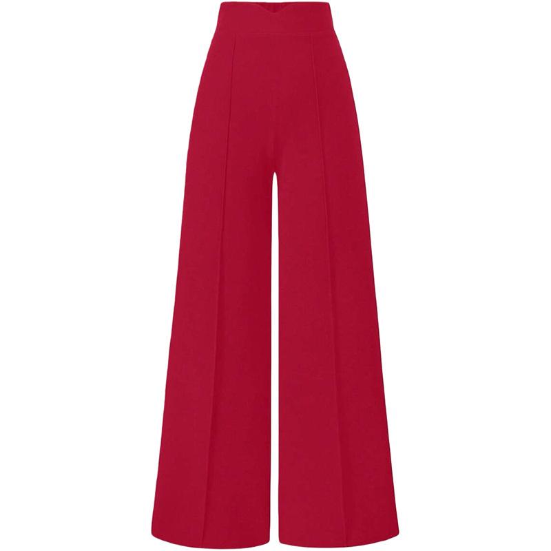 Women High Waist Wide Leg Pants Casual Loose Fit Trousers Multi Colors