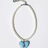 VERRYTASTE Heart Pendant Pearl Necklace - Sky Blue