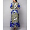 Spring and Autumn Women's Trendy Round Neck Long Sleeve Long Dress