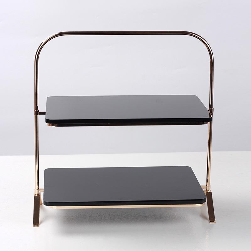 Light Luxury Double-layer Dessert Candy Cake High-end Exquisite Tray Model Room Bedroom Restaurant Desktop Jewelry Storage Tray