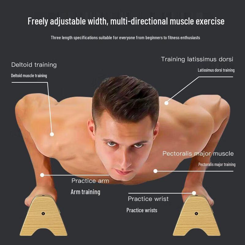 Parallettes Push-Up en Bois en Forme de I