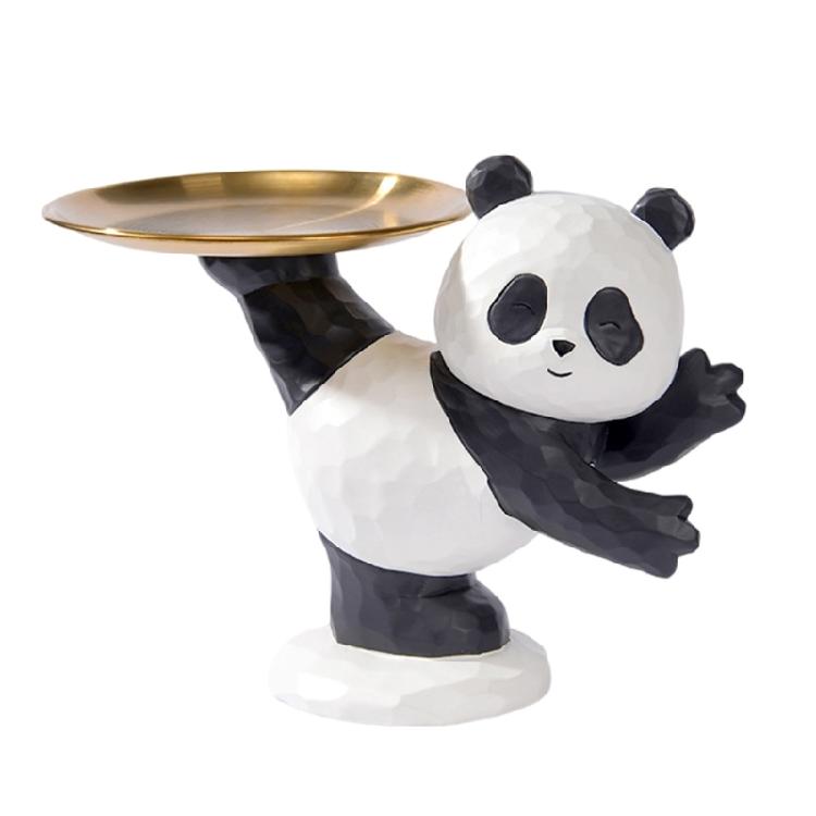 Harz Panda Figur Schlüsselablage Stilvoll und Praktisch Tierstatue Skulptur Organizer für Zuhause Eingangsbereich Dekorationen