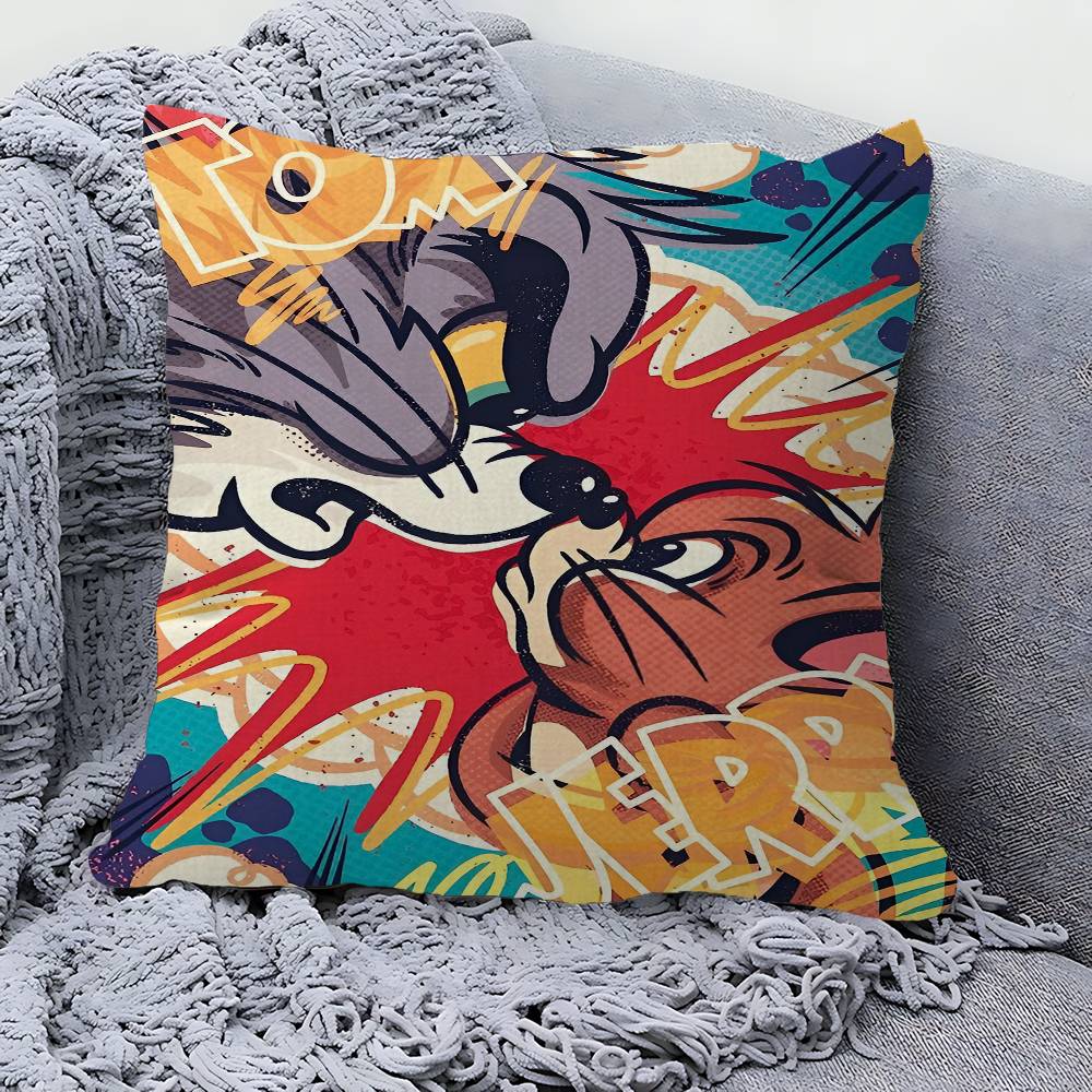 Мультяшная Милая Наволочка для Подушки с Томом и Джерри Декор Наволочка Печатный Чехол для Подушки на Диван 30cmx30cm