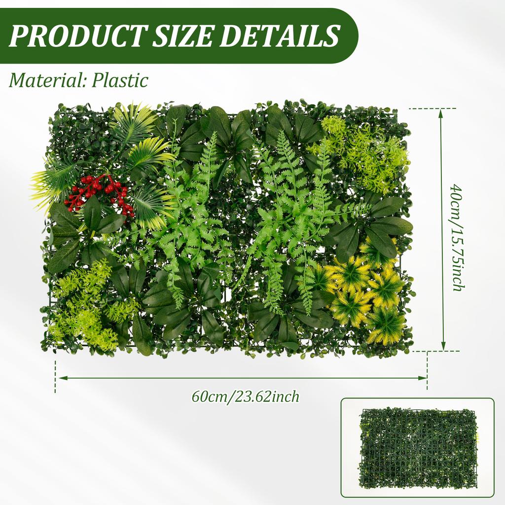 DIY Artificial Plant Wall Panel Plastic Hanging Grass Backdrop Wall Panel Outdoor Artificial Privacy Fence Screen For Home Garde