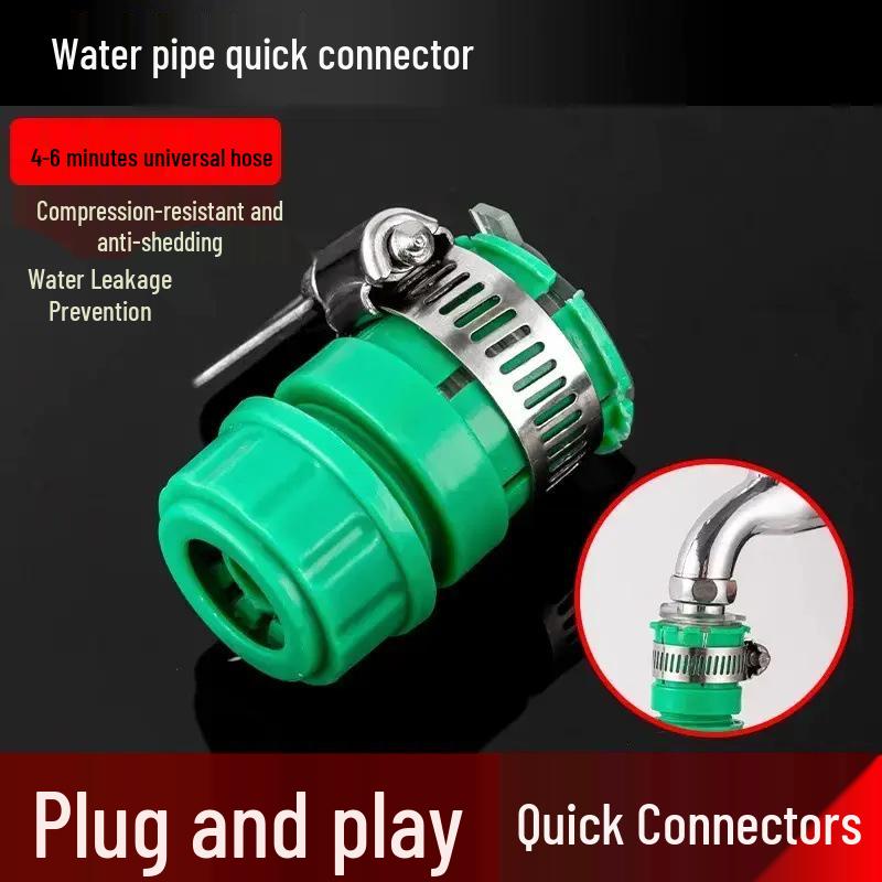 Multifunctional 4-Point Quick-Connect Hose Coupler for Faucets