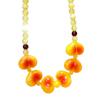 Pendentif en cire Cœur de Pêche sur Collier Jaune Ambre