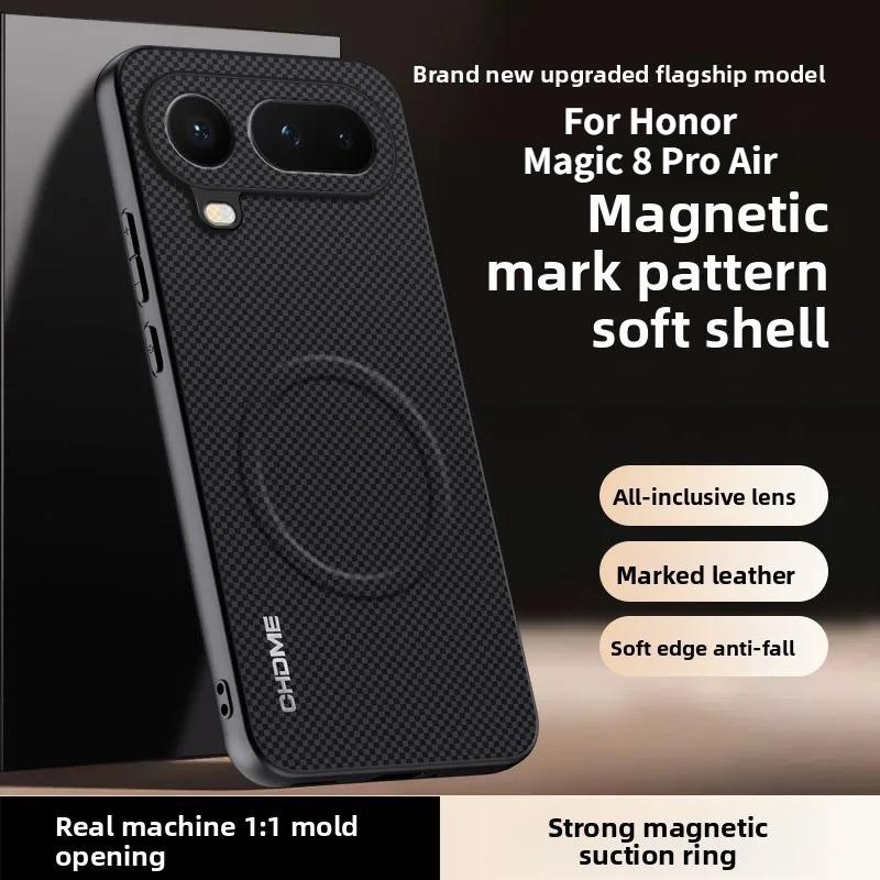 Magnetic Marking Pattern Leather Case for Honor Magic 8 Pro Air Lite 7 6 X70 X9d Ultra Thin for Magsafe Wireless Charging Cover