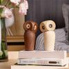 ABIY Belles Figurines d'Animaux Hibou Oiseau Mode Artisanat Miniature Bois Naturel Cadeaux Mignons Populaires pour Enfants