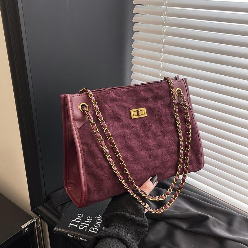 

Замшевая сумка женская новая высококлассная цепочка на плечо сумка-мессенджер большая вместительная сумка-тоут красный