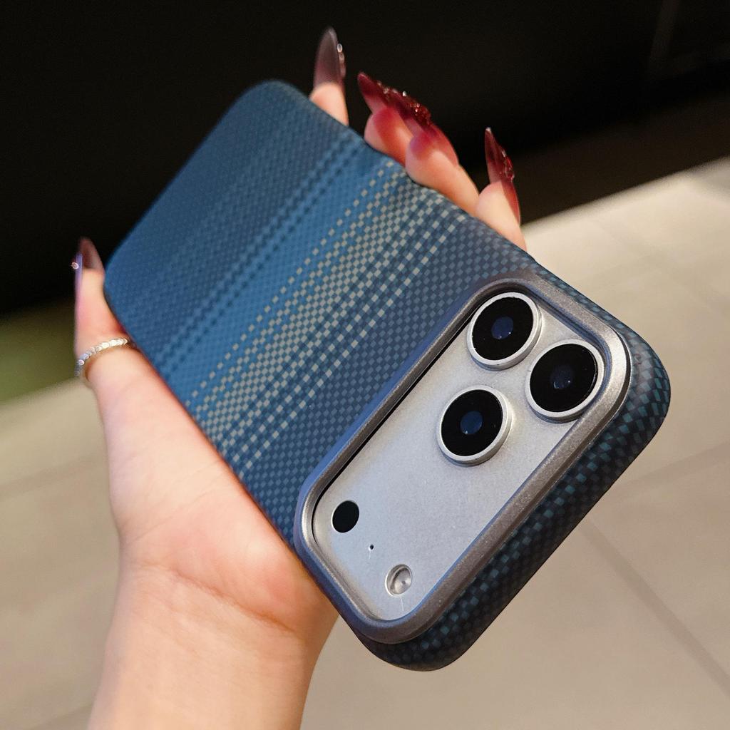 iPhone 17 Kevlar Case: Carbon Fiber Magnetic Skin-Feel Matte Cover for Apple 16 Pro Max