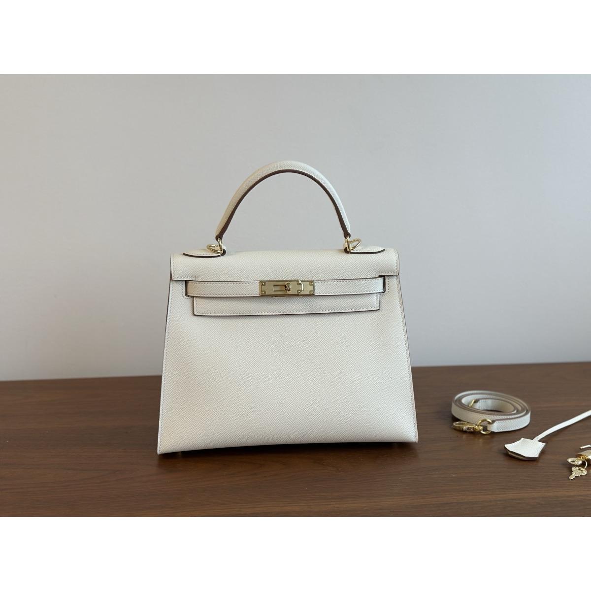 

Kazilan 28 Kelli Epsom leather bag women s light luxury fashion temperament sense versatile hand-held women s hand-held women s bag 28cm