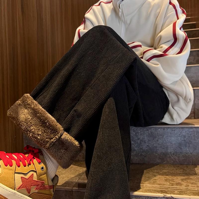 Men's Winter Corduroy Pants - Cold-Resistant to -40°, Extra Thick with Velvet and Lambskin Lining