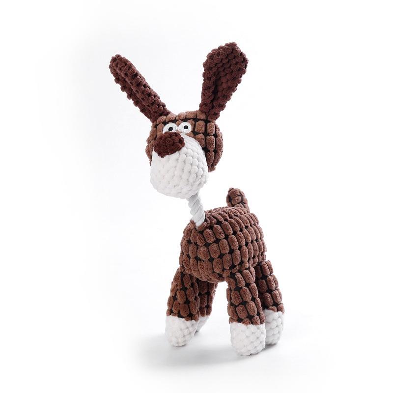 

New Cartoon Animal Pet Toy Wholesale Rope Toy Donkey Deer Dog With Sound For Durable Playtime Deer
