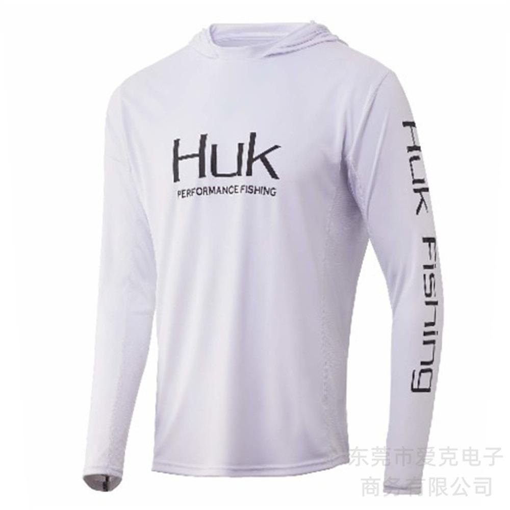 HUK Fishing Shirt Hooded Long Sleeve T-Shirt Men's Sunscreen Fishing Suit Outdoor Sports Luya Fishing Suit Quick Drying Breathable