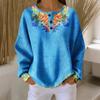 Women's Casual Shirts Long Sleeve Tops Button Up V Neck Loose Knit Fall Favorites For Women