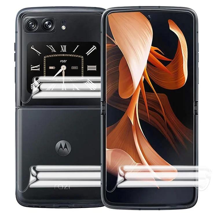 

Для Motorola Razr 2022 5G, HD ПЭТ-защитная пленка для экрана, мягкая защита от царапин, набор с задней, передней и пленкой для объектива камеры