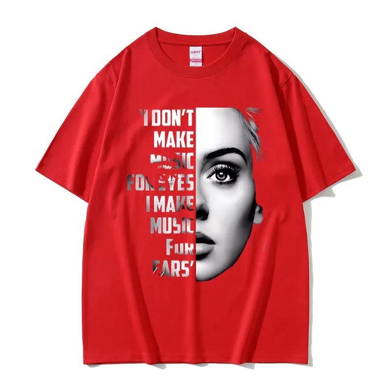 

Adele I Don t Make Music For Ears Quote Graphic T-Shirt, Unisex Black & White Portrait Tee, 100% Cotton Casual Streetwear Top M чорний