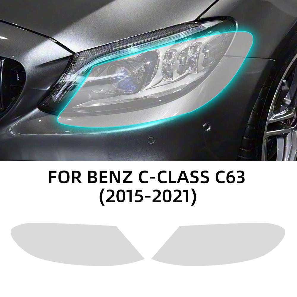 

Для Mercedes Benz C Class C63 2015- Защитная пленка из ТПУ для фар автомобиля Прозрачная Затонированная Антицарапина Прозрачная наклейка Наружная clear headlight