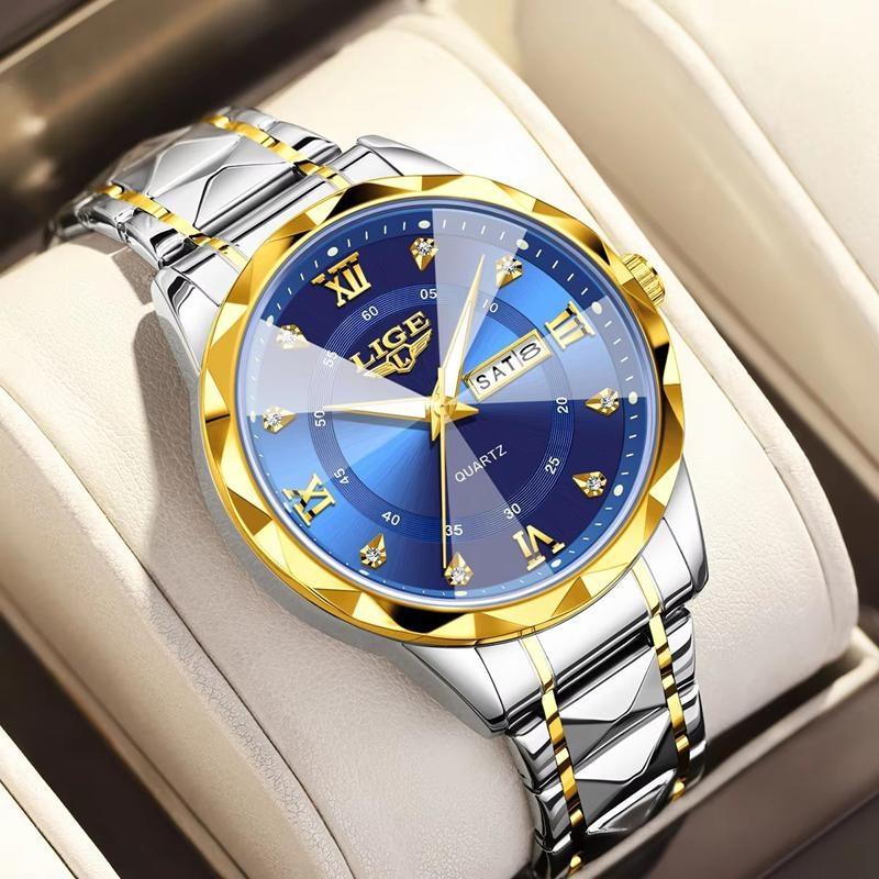 Fashion Simple Quartz Man Watch Luxury Business Steel Band Casual Sports Waterproof Date Weeks Watches