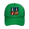 Four Greyhound Pose Panel Illustrati Mesh Baseball Cap For Womens Unisex FeUnisex Beach Dad Hat Hip Hop