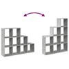 Room Divider Bookshelf 3 Tier Concrete Grey 137.5 x 29 x 103.5 cm