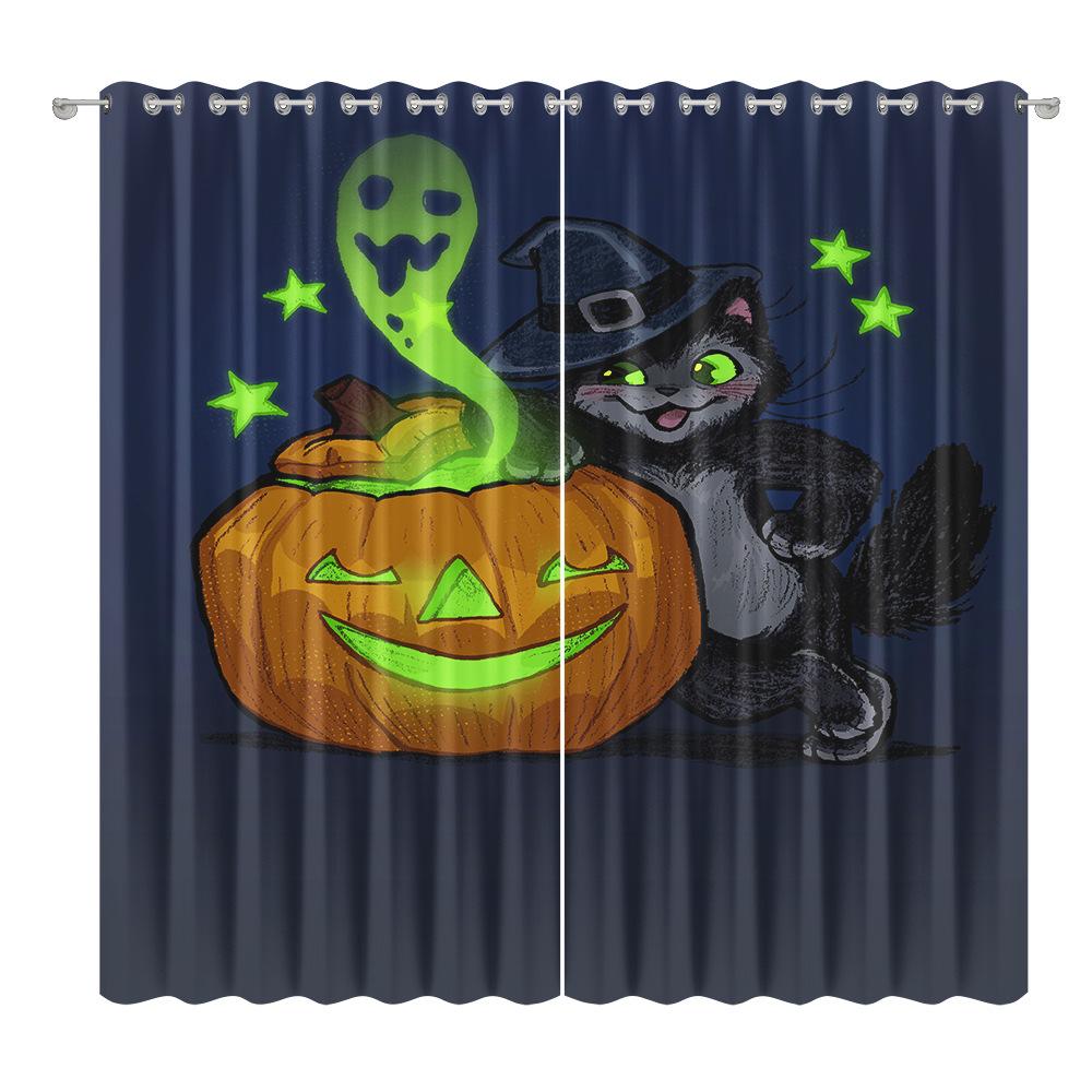 Halloween Curtain Cloth Bedroom Living Room Balcony Blackout Curtain Office Hotel Insulation Curtain