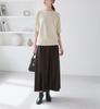 ROPE PICNIC Synthetic Leather Flared Long Brown M Skirt, (20),