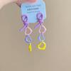 Color summer gorgeous fireworks earrings girl heart dopamine personality contrasting color fun stud earrings long beaded earrings