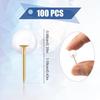 AIEX 100pcs Clear Round Push P, Gold Ball Push P with Storage Box Round Thumb Tacks Bulk for Daily Study Office Data Storage Organizing Files (Gold)