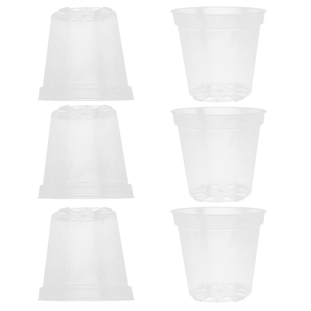 6Pcs Clear Plastic Orchid Pots with Drainage Holes Easy Root Inspection Promotes Efficient Plant Growth Universal Indoor Outdoor