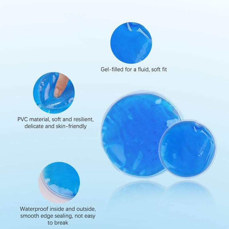 1Pc 7Cm Or 10Cm Round Shape Reusable Ice Cold Gel Pack Therapy Microwaveable Heat Pain Relief For Cold & Hot Therapy Bags