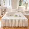 100% Cotton Princess Lace Bed Skirt + 2 Piece Pillowcases Bedding Bedspreads Sheet Pink Lace Bedding Set Bed For Girl Bed Cover