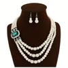 Fashion Style Fashion Exaggerated Handmade Imitation Pearl Rhinestone Flower Multi-Layer Necklace Bride Photo Studio Wedding Photography Accessories