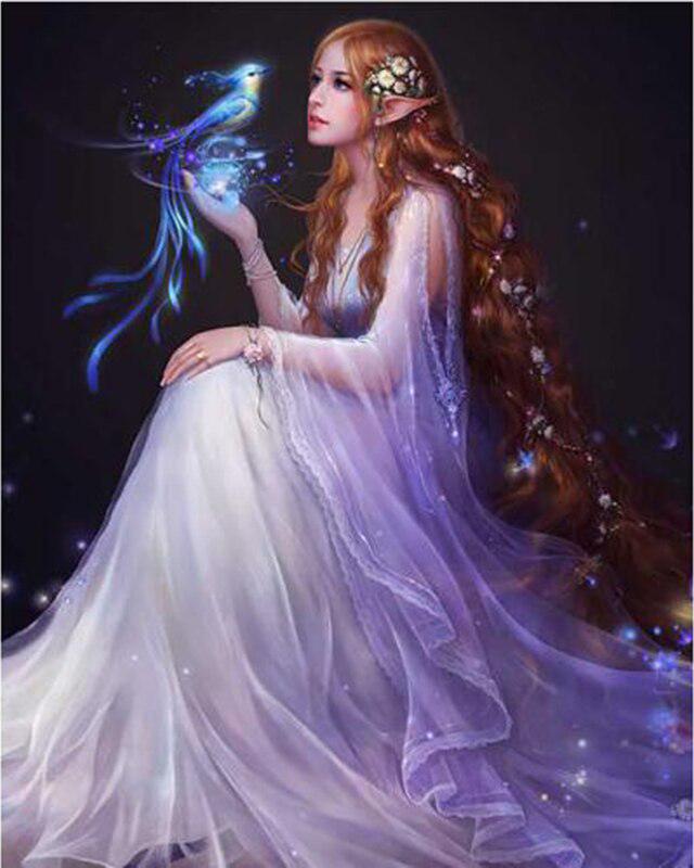 Diamond Painting Kit Butterfly Elves 5D DIY Diamond Embroidery Merman Landscape Pictures Of Rhinestones Mosaic Home Decor