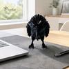Niche Style Gothic Decor 3D Printed Crow Ornament, Realistic Black Raven Bird Figurines Figurine, Halloween Theme Statues for Bookshelf Desktop