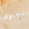 Silver Color Clover Zircon Stud Earrings for Women Sweet Exquisite Screw-Back Ear Piercing Jewelry Birthday Party Gifts