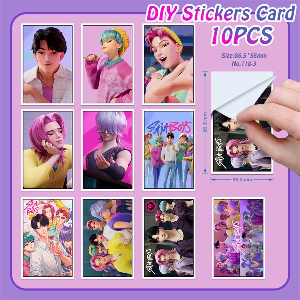 10 Pieces/set Cartoon Animation Creative Stickers, Waterproof Card Stickers, Stationery Stickers