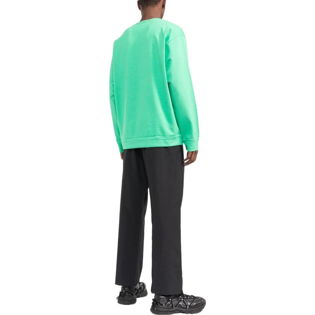 STONE ISLAND FW22 Solid Color Logo Patch Polo Neck Casual Long Sleeve Sweatshirt Men Sweatshirt Bright-Green 771563750-V0052
