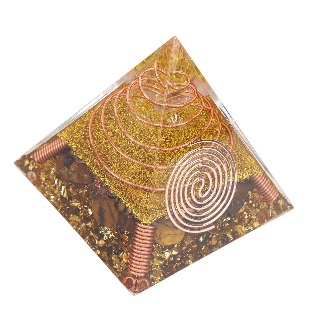 6cm Positive Energy Pyramid Tabletop Ornament Energy Generator for Stress Reduce Healing Meditation